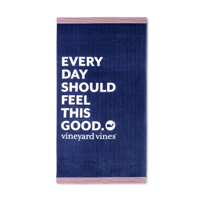Everyday Should Feel This Good Beach Towel - Navy/White - vineyard vines® for Target